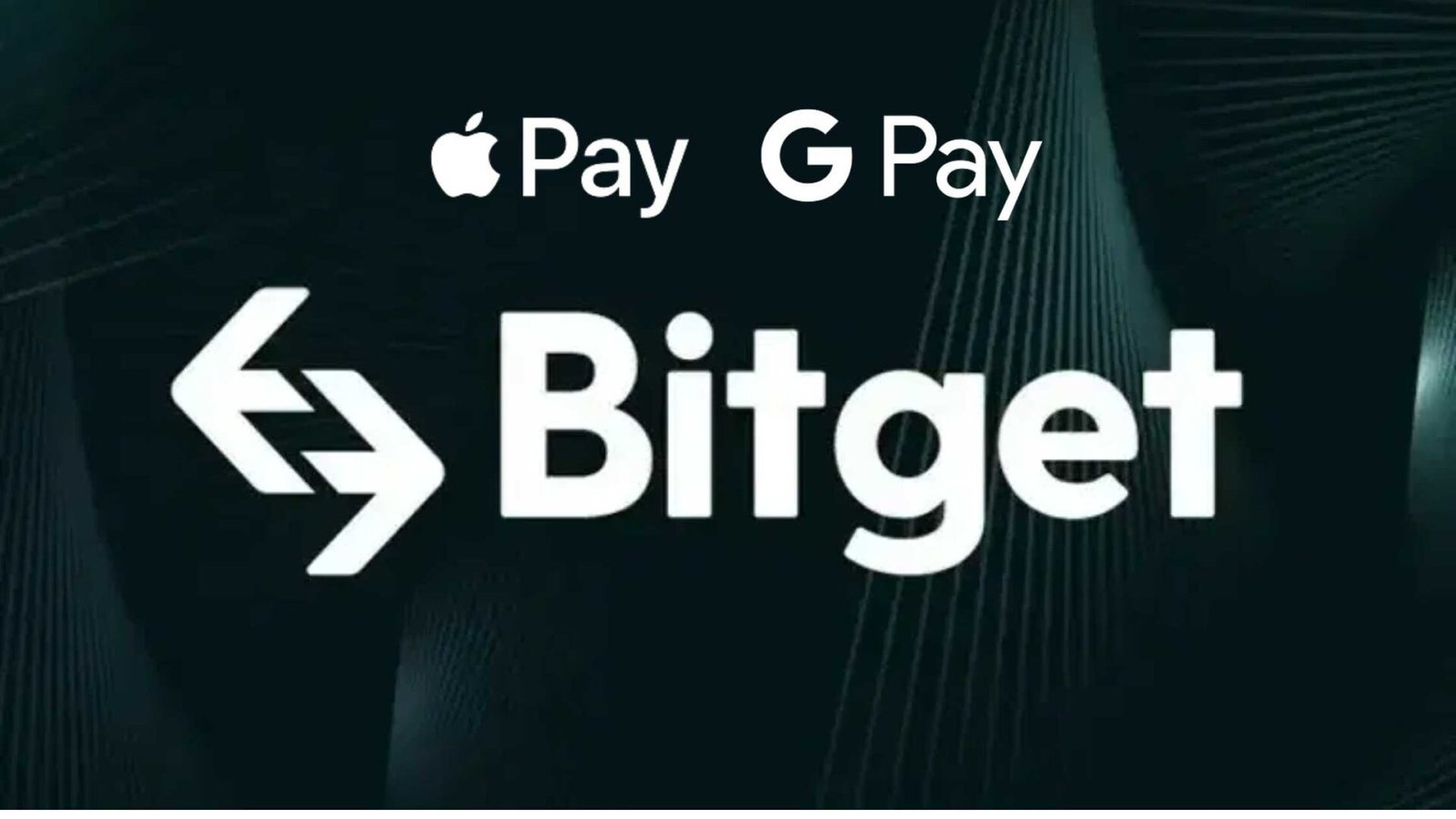 Bitget logo with Apple Pay and Google Pay icons, illustrating the integration of these payment systems for seamless fiat-to-crypto transactions.